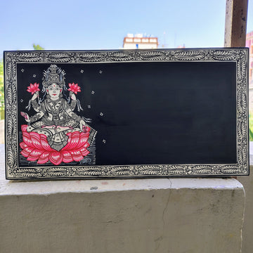 Handcrafted Lakshmi Pattachitra Plywood Nameplate