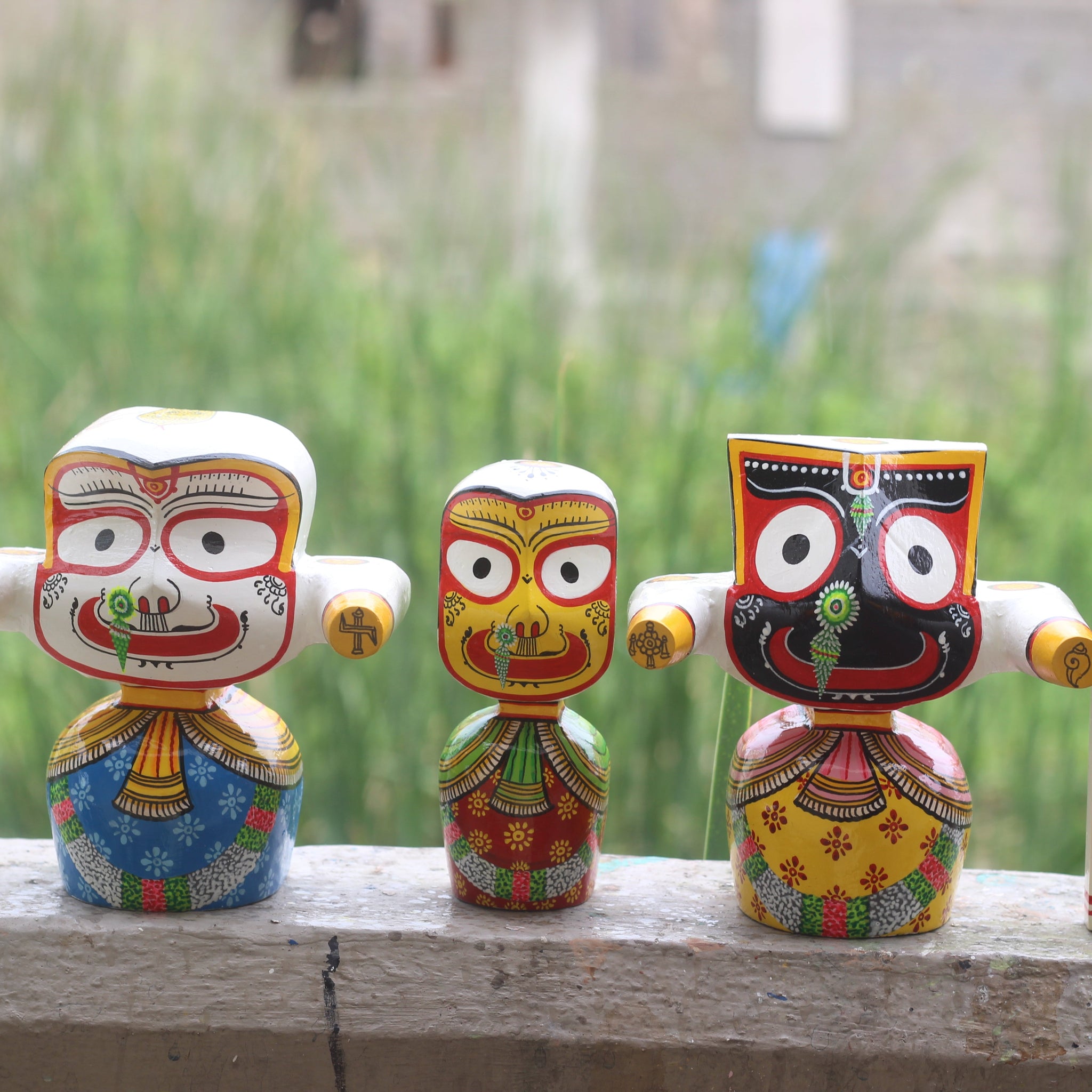 Handcrafted Wooden Jagannath Trio Idols