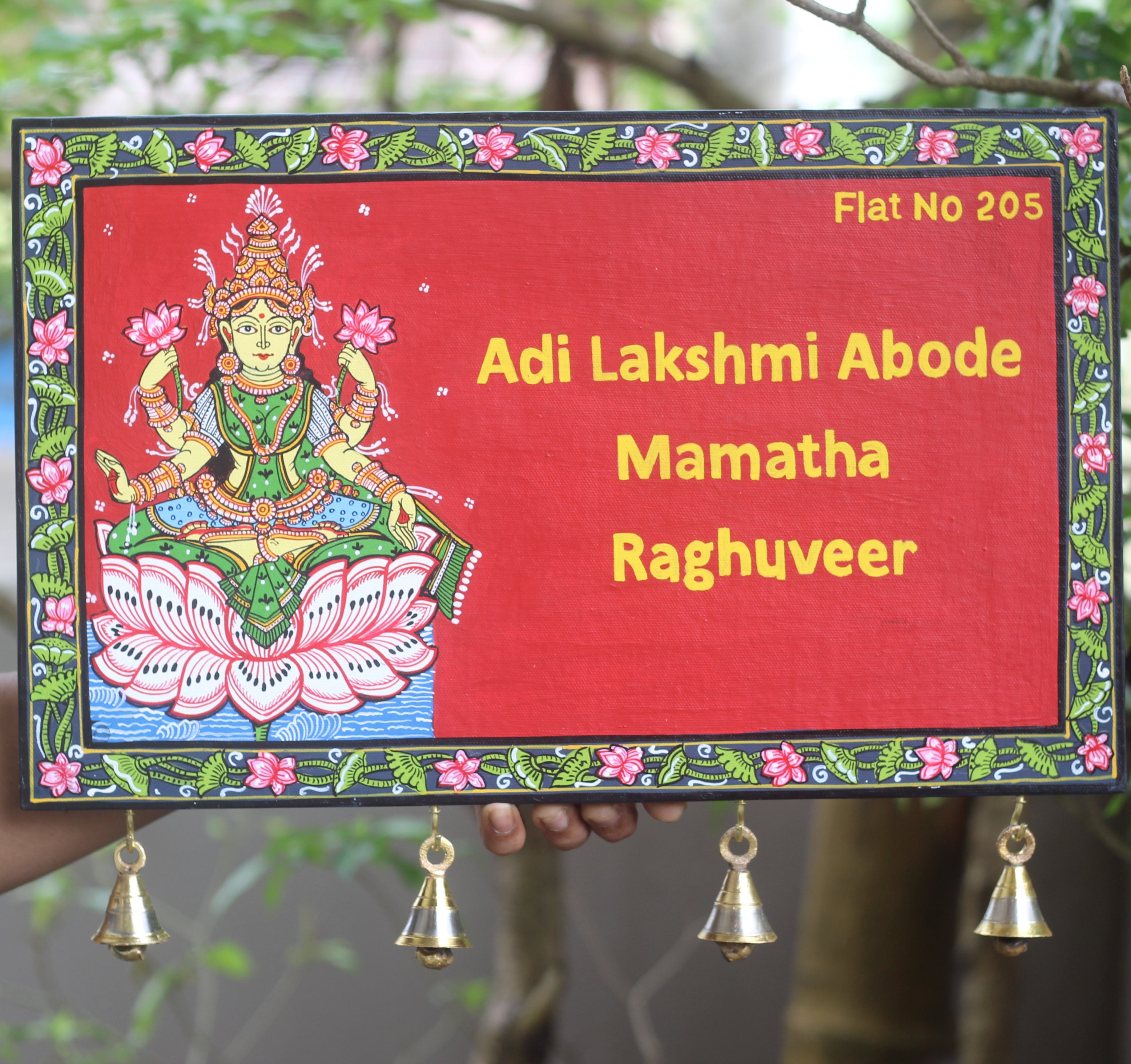 Hand-painted Pattachitra Laxmi Name Plate | Maavni