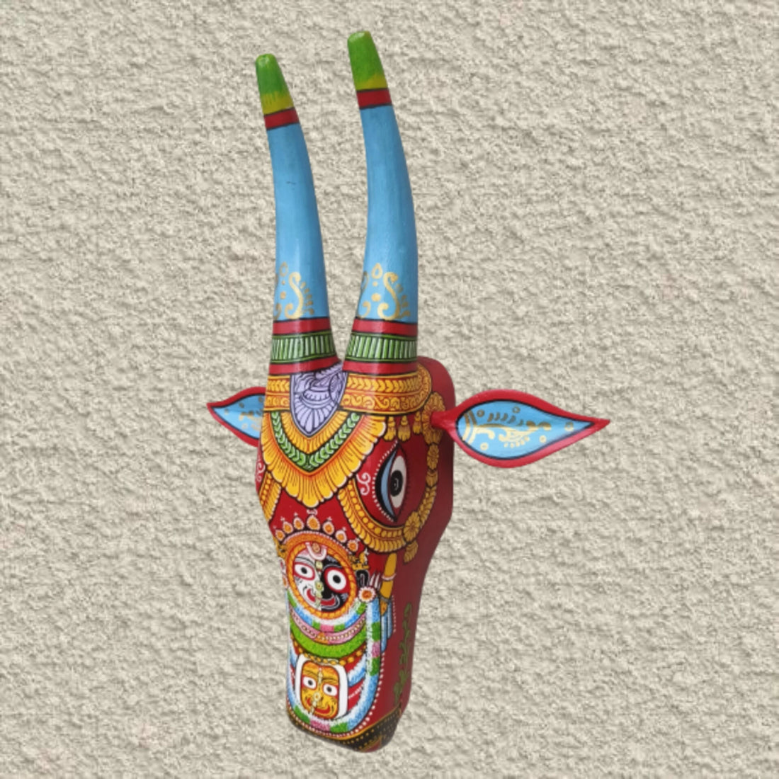 Hand-painted Pattachitra Jaganath Cowhead Decor by Maavni
