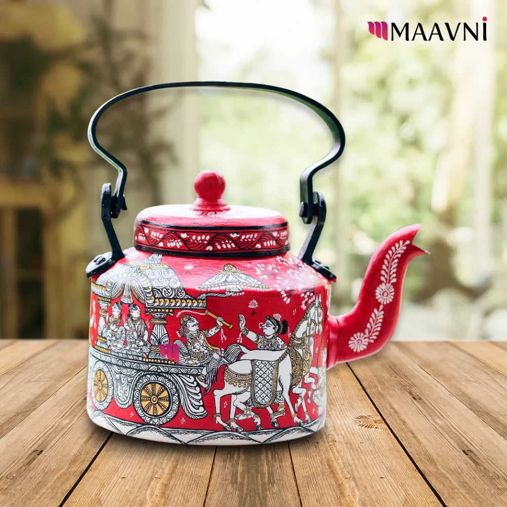 Hand-painted Pattachitra Turanga Jatra Theme Kettle gallery image by Maavni