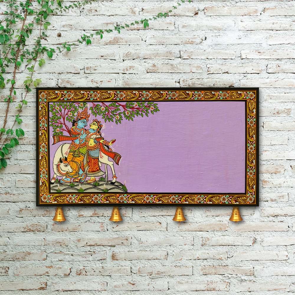 Hand-painted Pattachitra Radha Krishna Wall Plate by Maavni