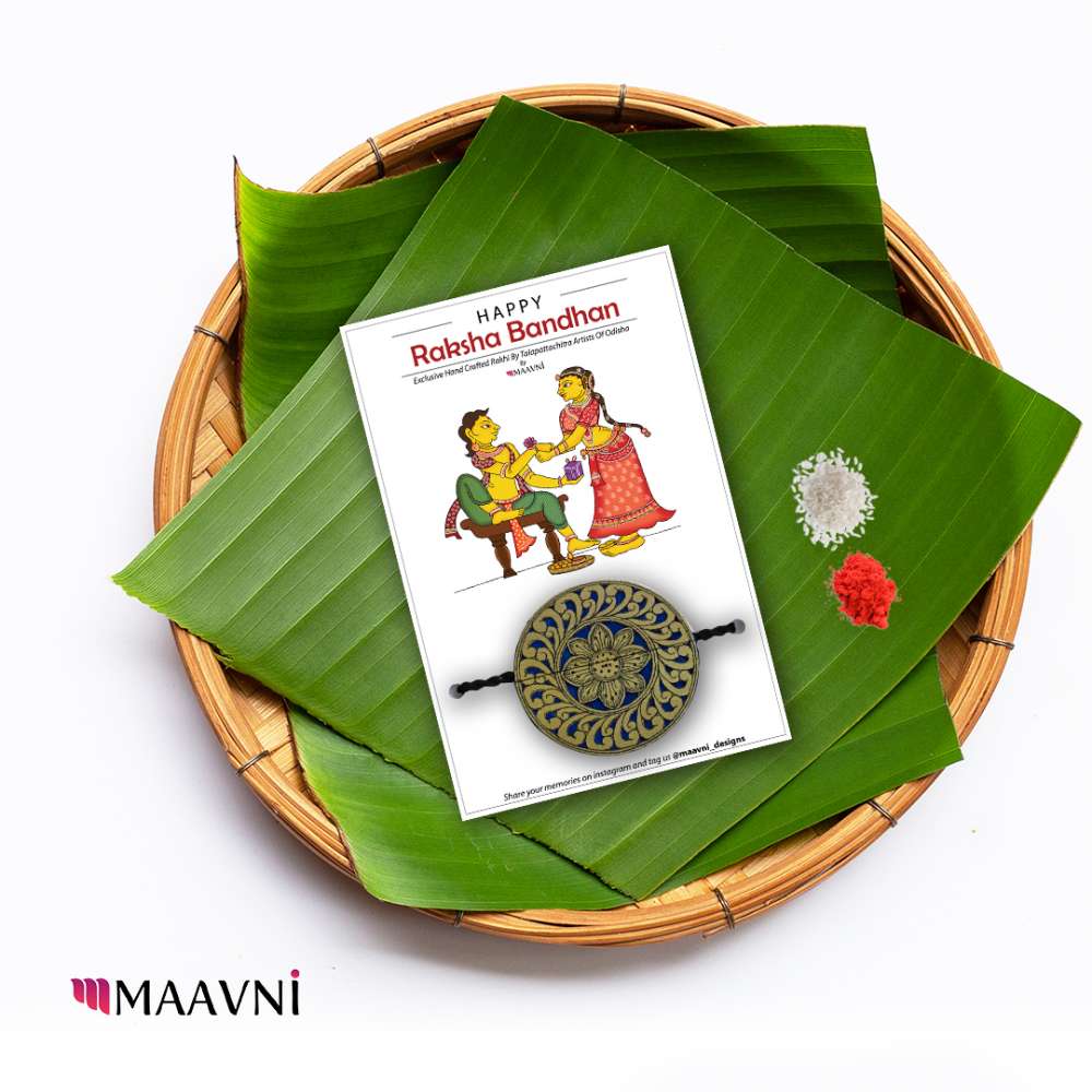 Hand-painted Pattachitra Handmade Talapatra Rakhi Festive Decor by Maavni