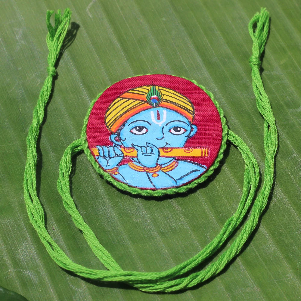 Hand-painted Pattachitra Krishna Rakhi Festive Decor by Maavni