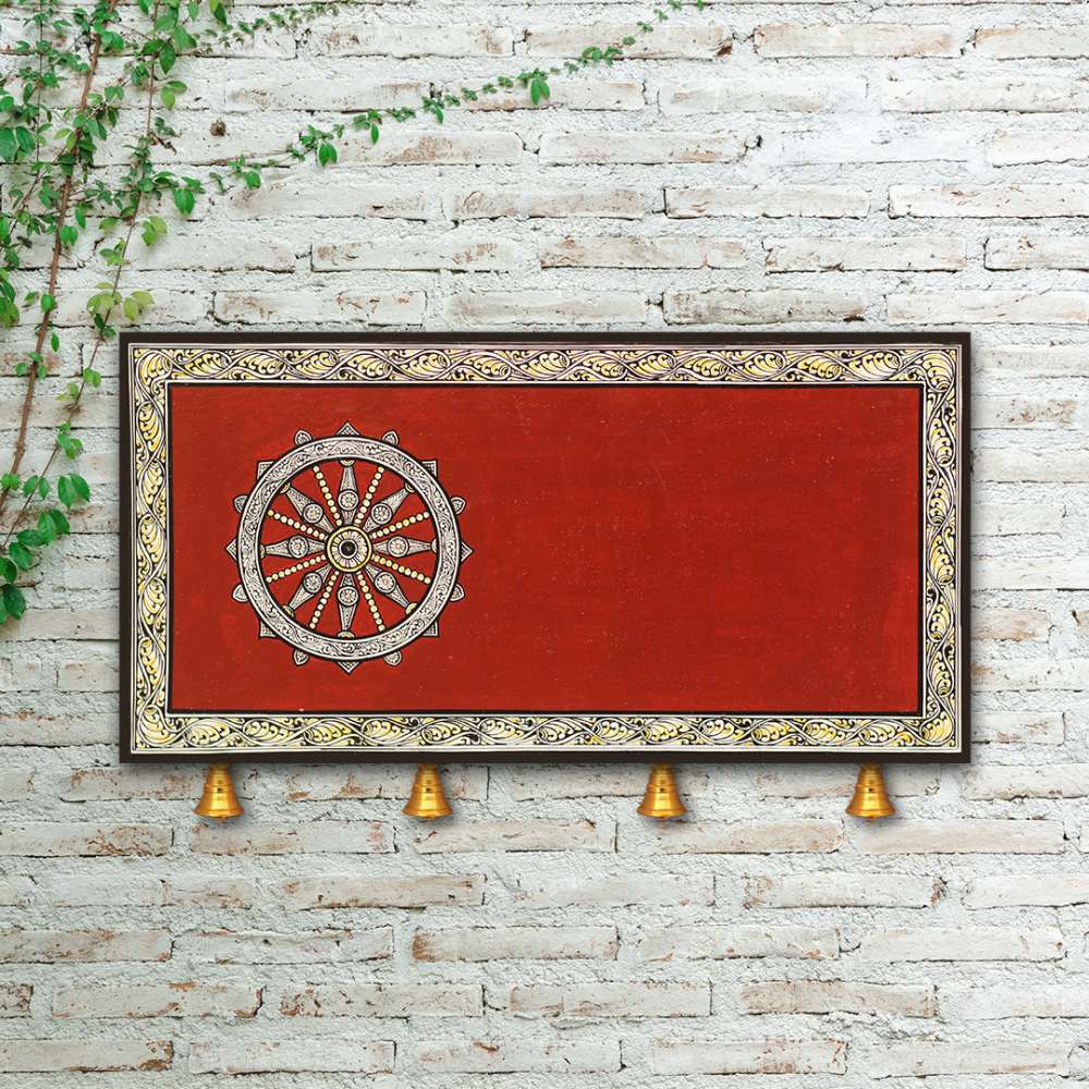 Hand-painted Pattachitra Konark Chakra Wall Plate by Maavni