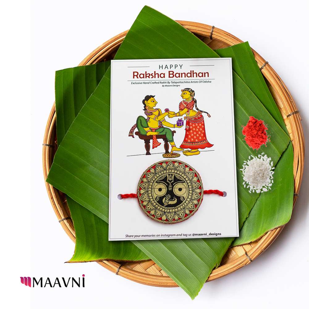 Hand-painted Pattachitra Shri Jaganath Rakhi Festive Decor by Maavni