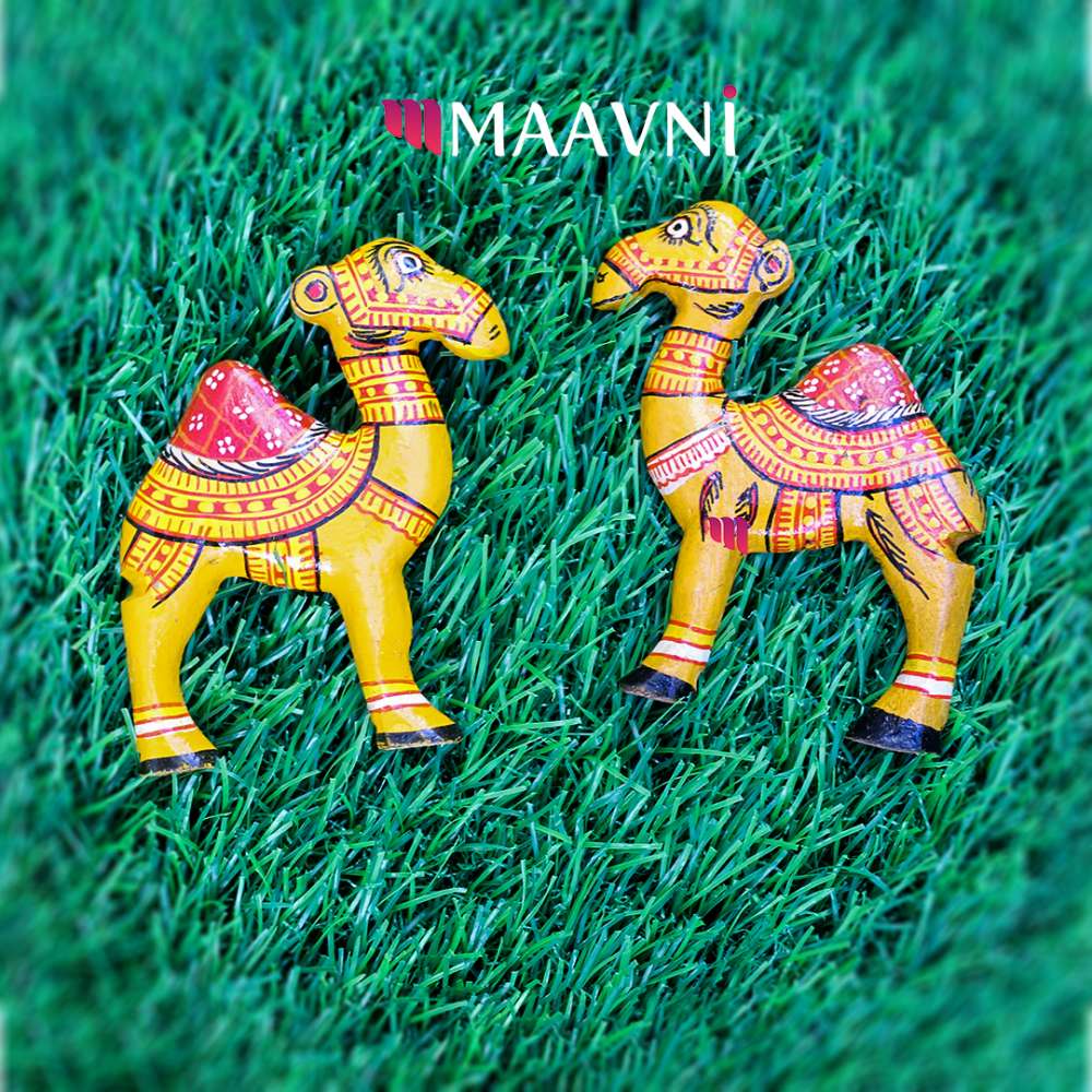 Hand-painted Pattachitra Camel Toy Cutouts Decor by Maavni