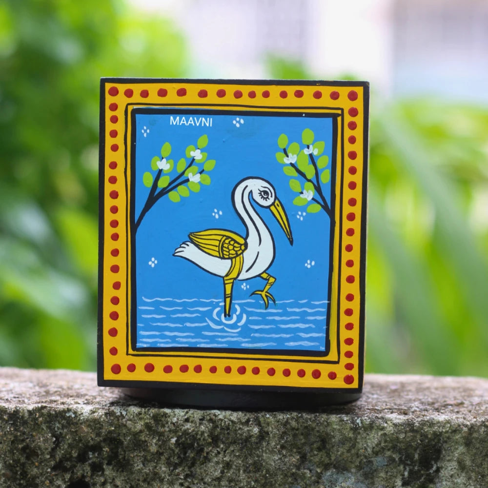 Hand-painted Pattachitra Bird Pen Stand by Maavni