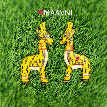 Hand-painted Pattachitra Giraffe Toy Cutouts Decor by Maavni
