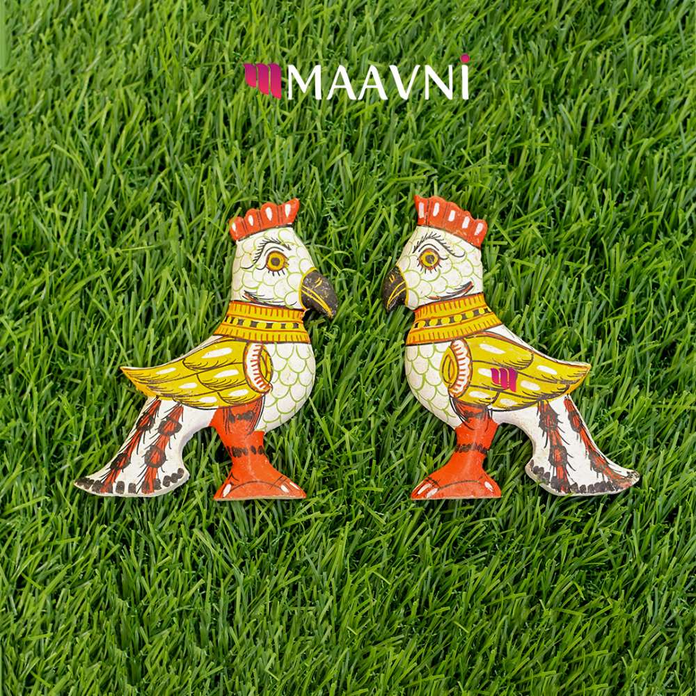 Hand-painted Pattachitra Birds Toy Cutouts Decor by Maavni