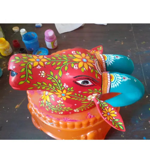 Hand-painted Pattachitra Ramhead Painting by Maavni