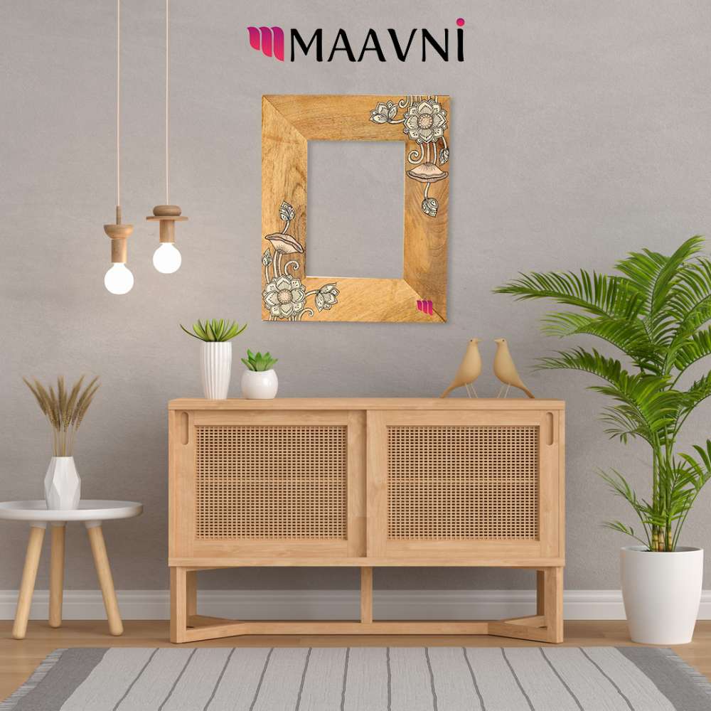 Hand-painted Pattachitra And Lotus Photo Frame Decor gallery image by Maavni
