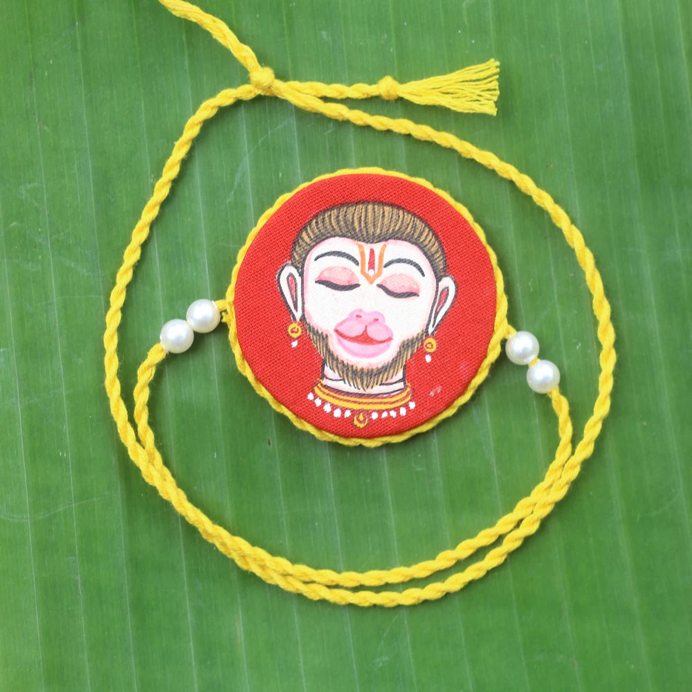 Hand-painted Pattachitra Hanuman Rakhi Festive Decor by Maavni