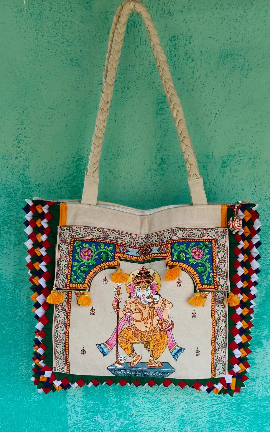 Maavni Chandua Pattachitra Ganesha Tote Bag – Off-White