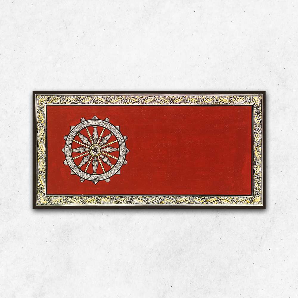 Hand-painted Pattachitra Konark Chakra Wall Plate by Maavni