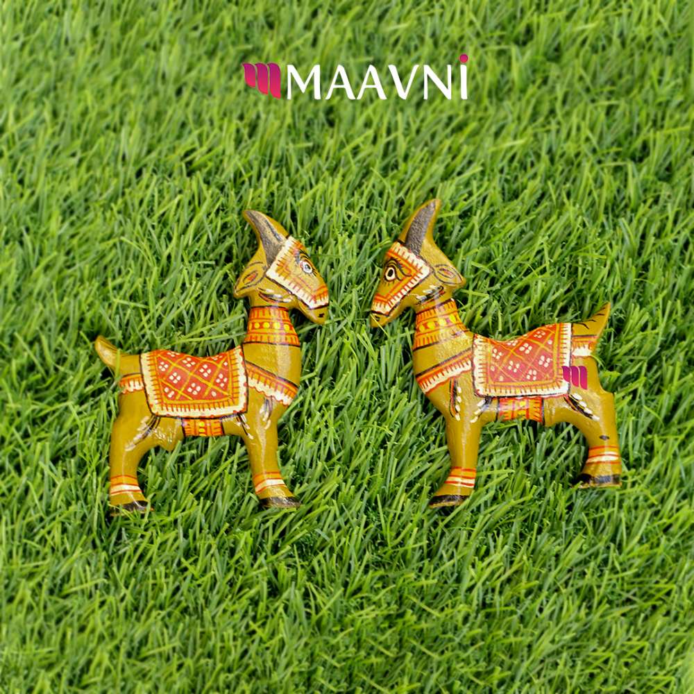Hand-painted Pattachitra Goat Toy Cutouts Decor by Maavni