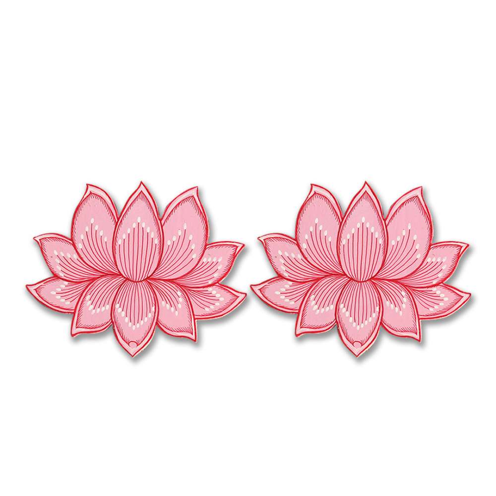 Hand-painted Pattachitra Lotus Pair Cutouts Decor gallery image by Maavni