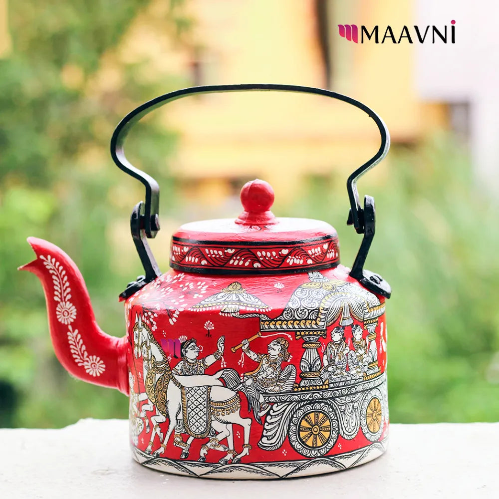 Hand-painted Pattachitra Turanga Jatra Theme Kettle gallery image by Maavni