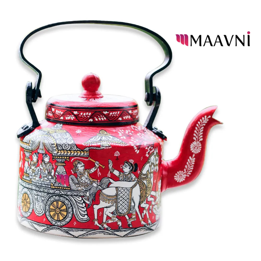 Hand-painted Pattachitra Turanga Jatra Theme Kettle gallery image by Maavni