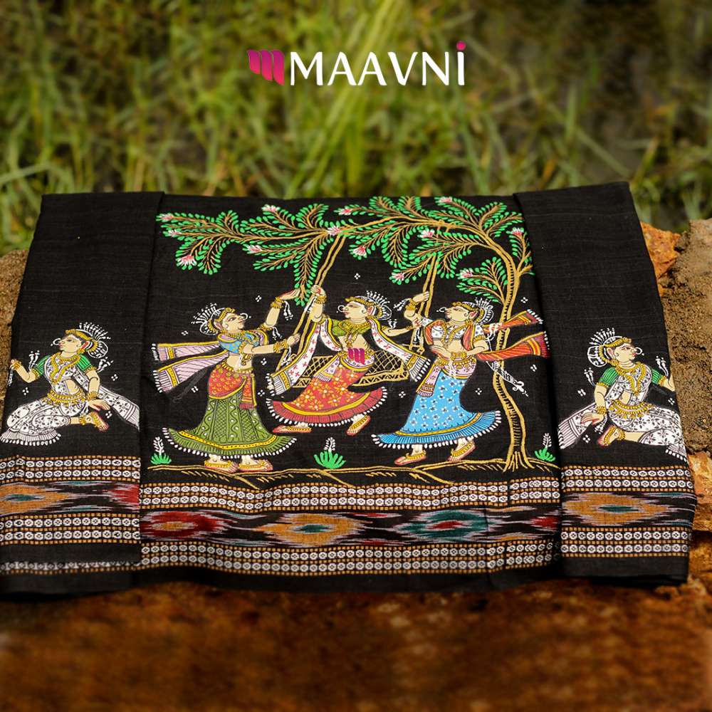 Hand-painted Pattachitra Raja Festival Piece 1Mt Blouse by Maavni