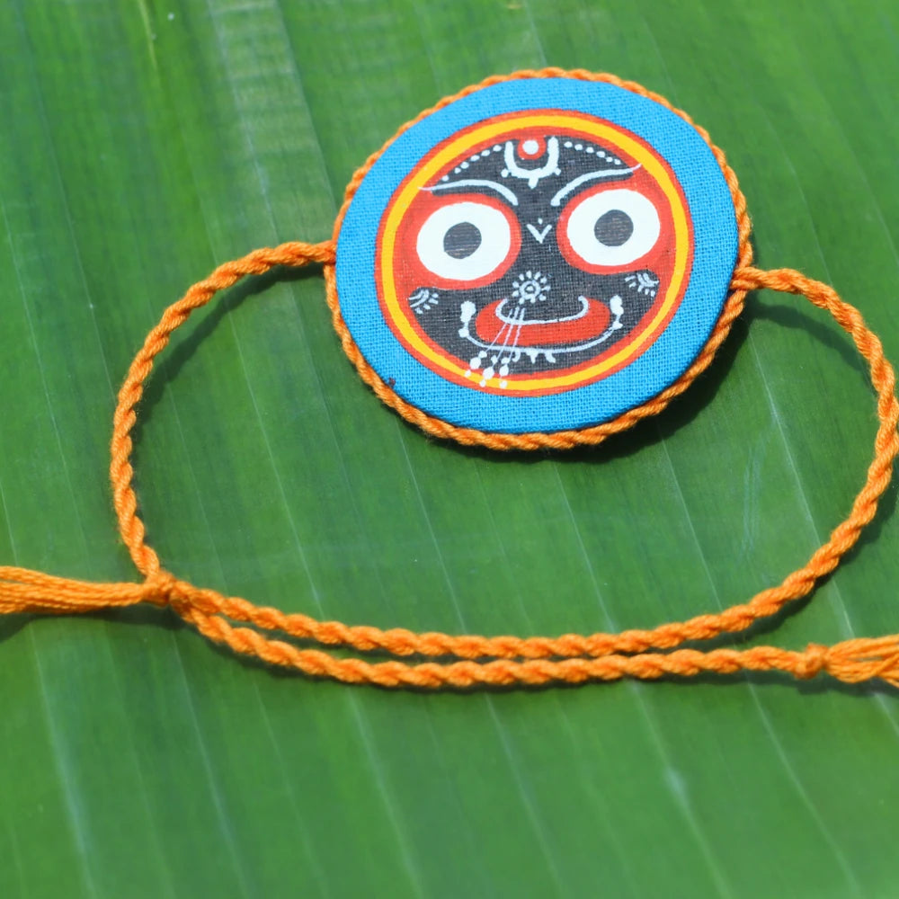 Hand-painted Pattachitra Jaganath Bluerakhi Festive Decor by Maavni