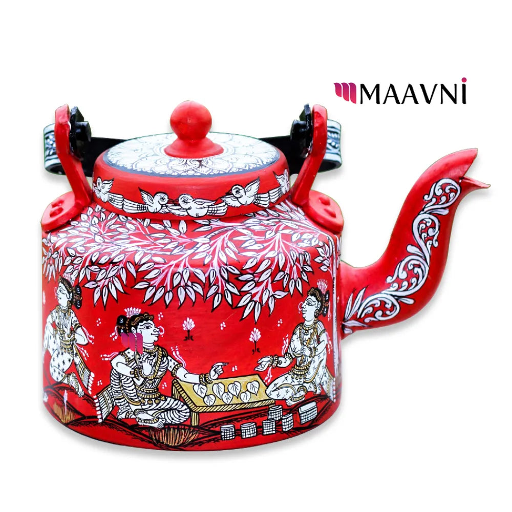 Hand-painted Pattachitra Raja Festive Theme Kettle gallery image by Maavni