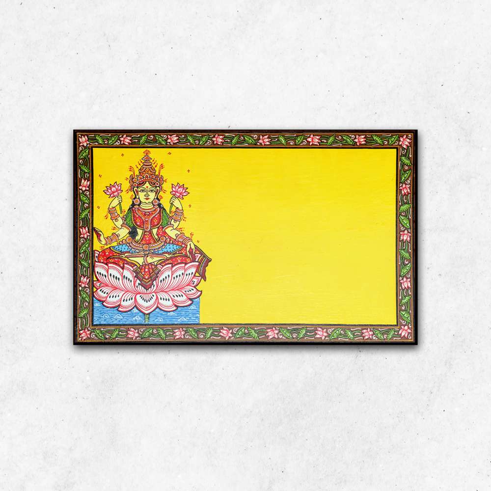 Hand-painted Pattachitra Laxmi Wall Plate by Maavni