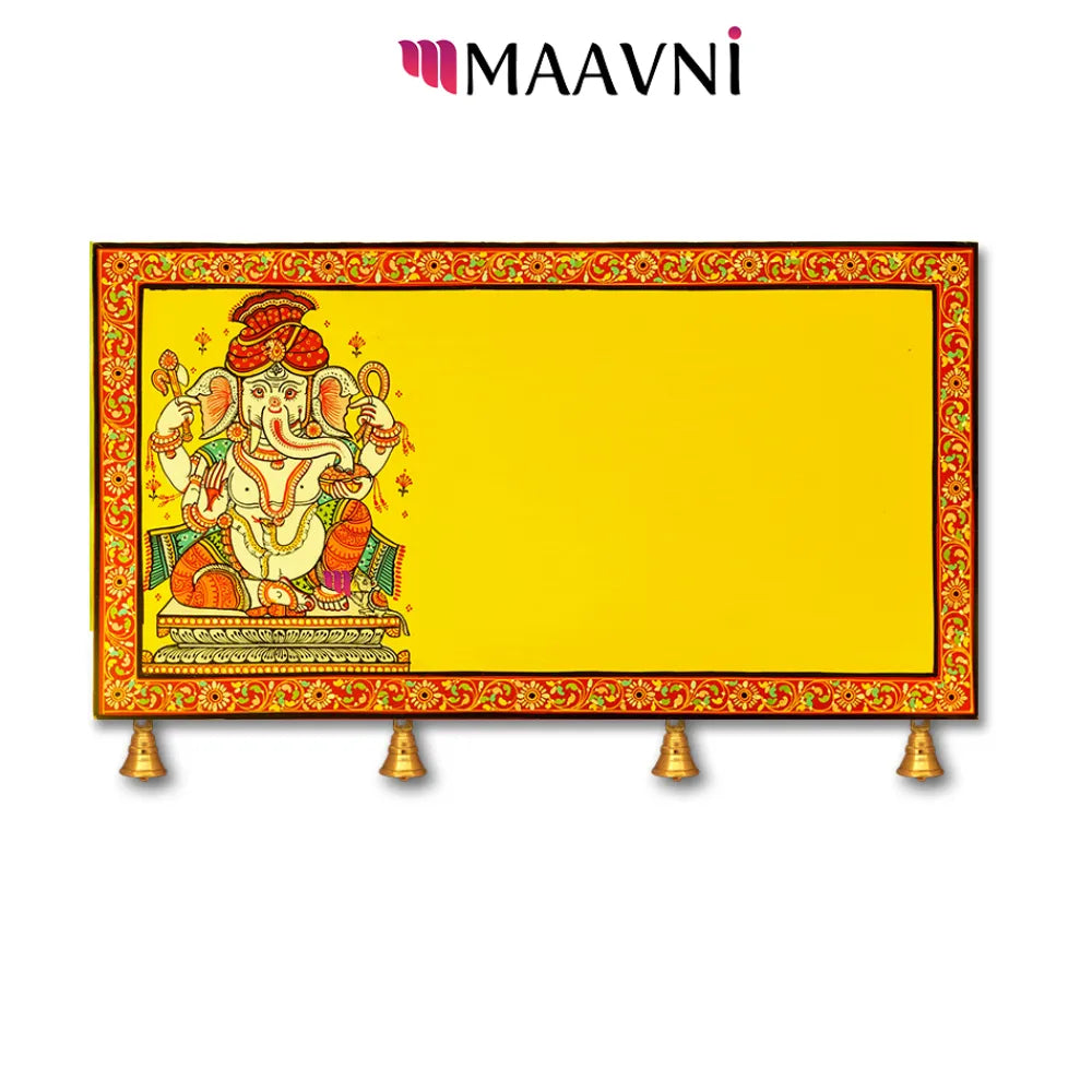Hand-painted Pattachitra Ganesha Wall Plate by Maavni