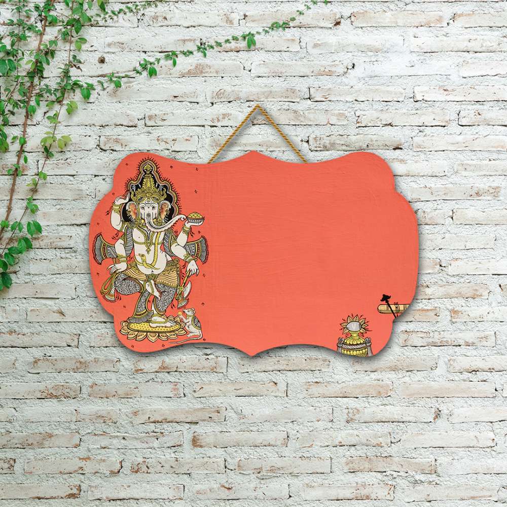 Hand-painted Pattachitra Ganesha Wall Plate by Maavni