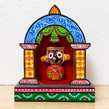 Hand-Painted Pattachitra-Style Mini Jagannath Temple Shrine