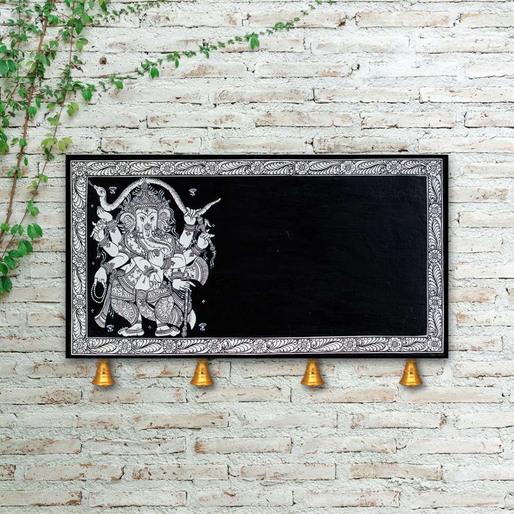 Hand-painted Pattachitra And Ganesha Wall Plate by Maavni