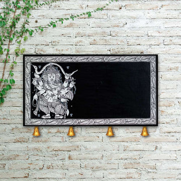 Hand-painted Pattachitra And Ganesha Wall Plate by Maavni