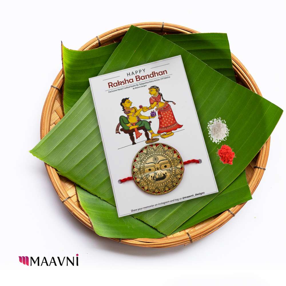 Hand-painted Pattachitra Devi Subhadra Rakhi Festive Decor by Maavni