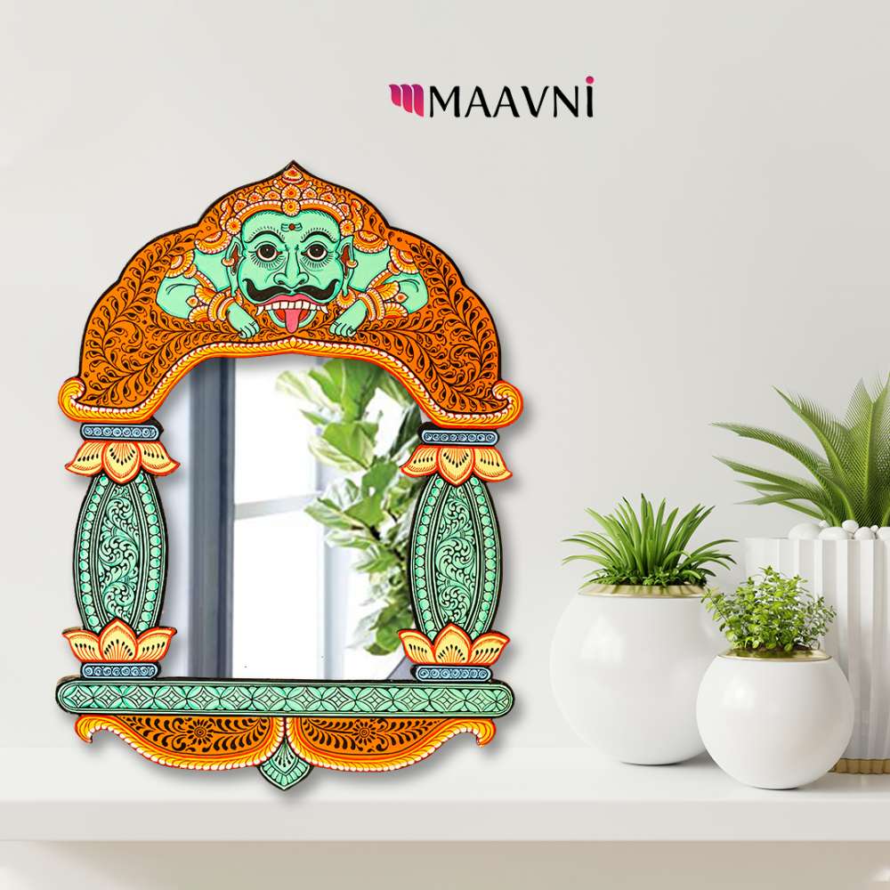 Hand-painted Pattachitra Rahu Navagraha Jharokha Decor by Maavni
