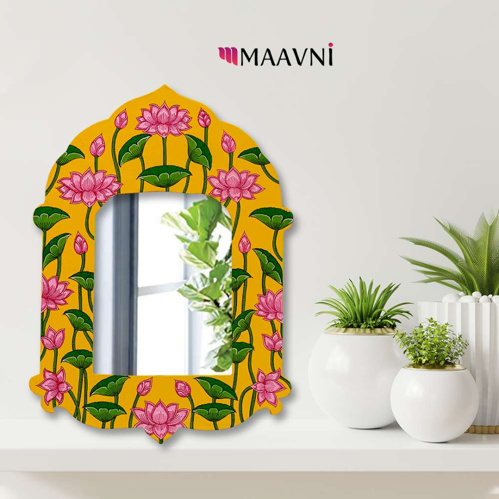 Hand-painted Pattachitra Lotus Theme Jharokha By Decor by Maavni