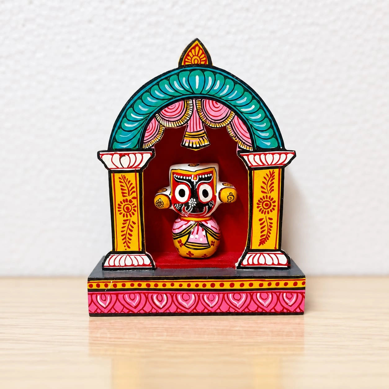 Hand-Painted Pattachitra-Style Mini Jagannath Temple Shrine