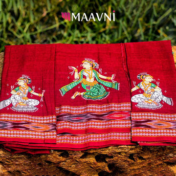 Hand-painted Pattachitra Sitting Lady Piece Mt Blouse by Maavni