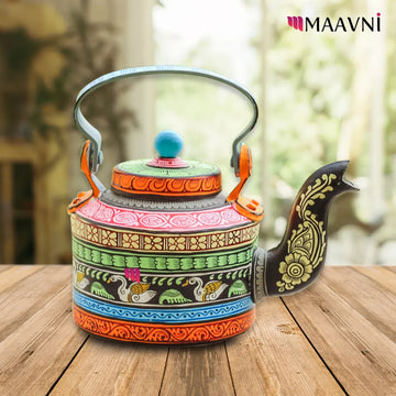 Hand-painted Pattachitra Swan Theme Kettle gallery image by Maavni