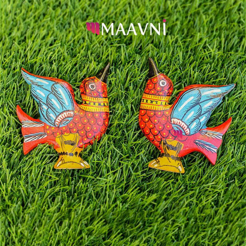 Hand-painted Pattachitra Bird Toy Cutouts Decor gallery image by Maavni