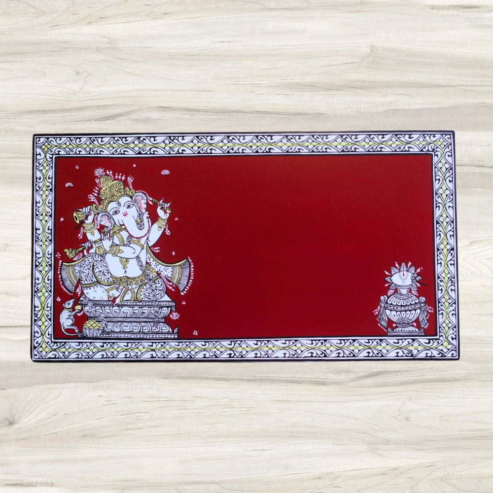 Hand-painted Pattachitra Ganesh Base Wall Plate by Maavni