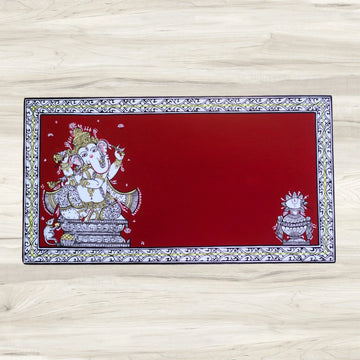 Hand-painted Pattachitra Ganesh Base Wall Plate by Maavni