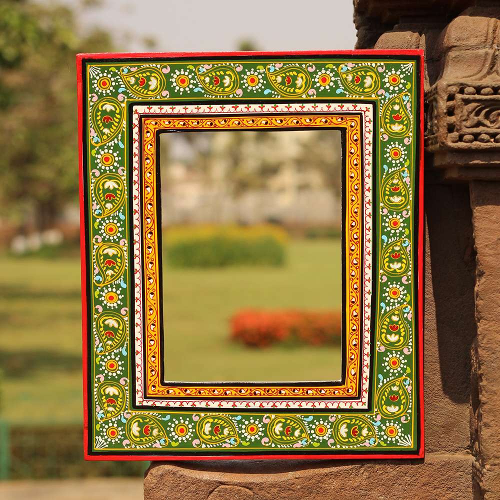 Hand-painted Pattachitra Mirror Frame Painting by Maavni