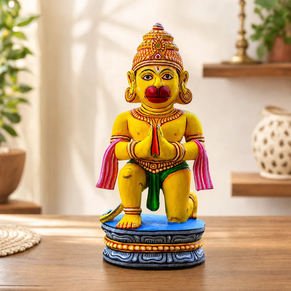 Maavni Painted Gambhari Wood Bajragbali