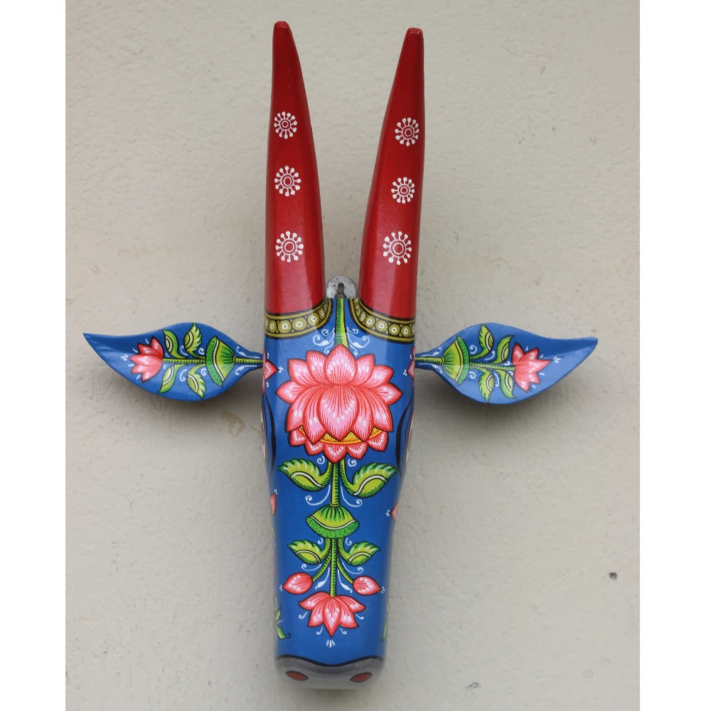 Hand-painted Pattachitra Cow Head Lotus Hand Painted D Cor Painting gallery image by Maavni