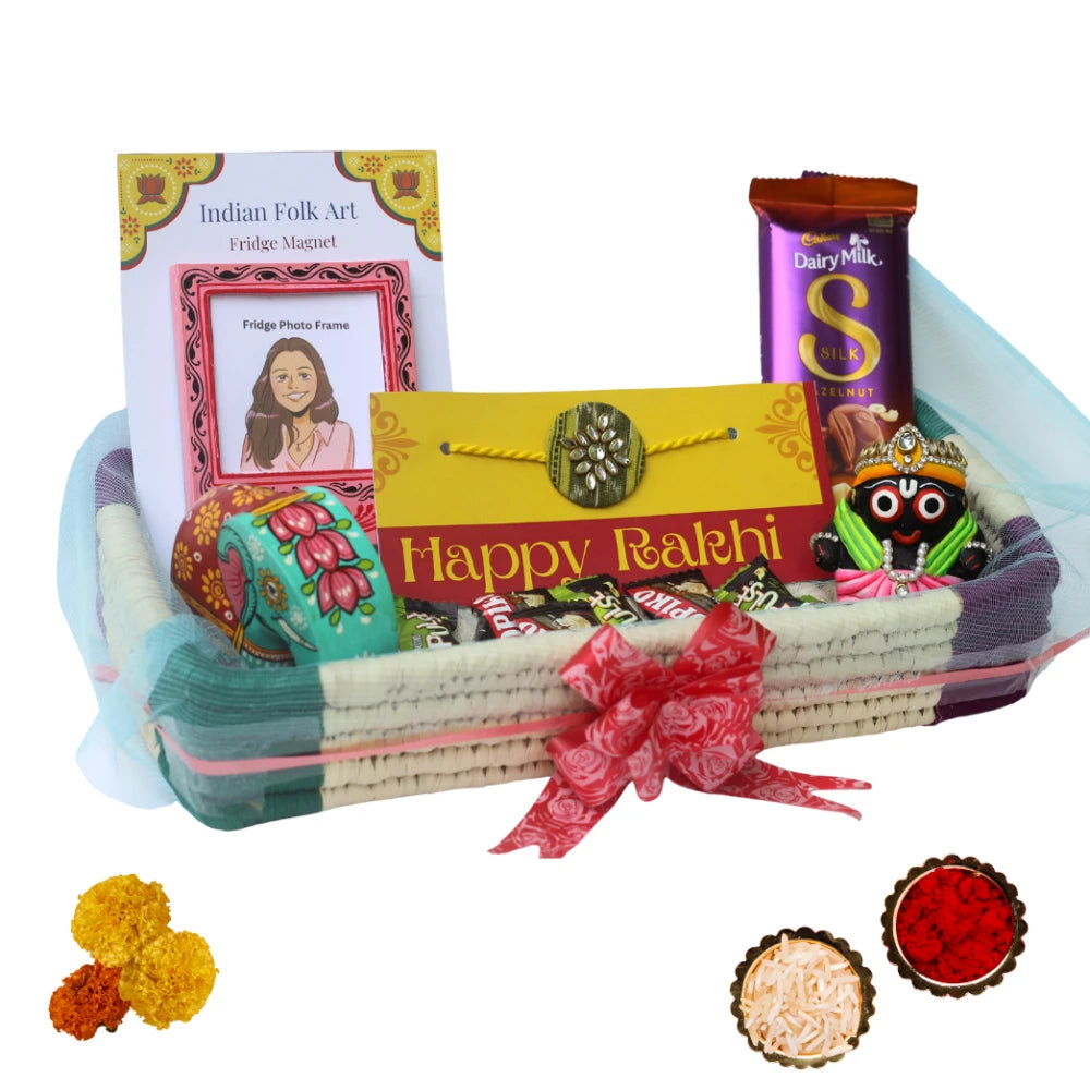 Hand-painted Pattachitra Handmade Rakhi Gift Hamper Festive Decor by Maavni