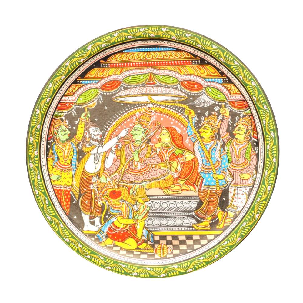 Hand-painted Pattachitra Ram Darbar Wall Plate by Maavni