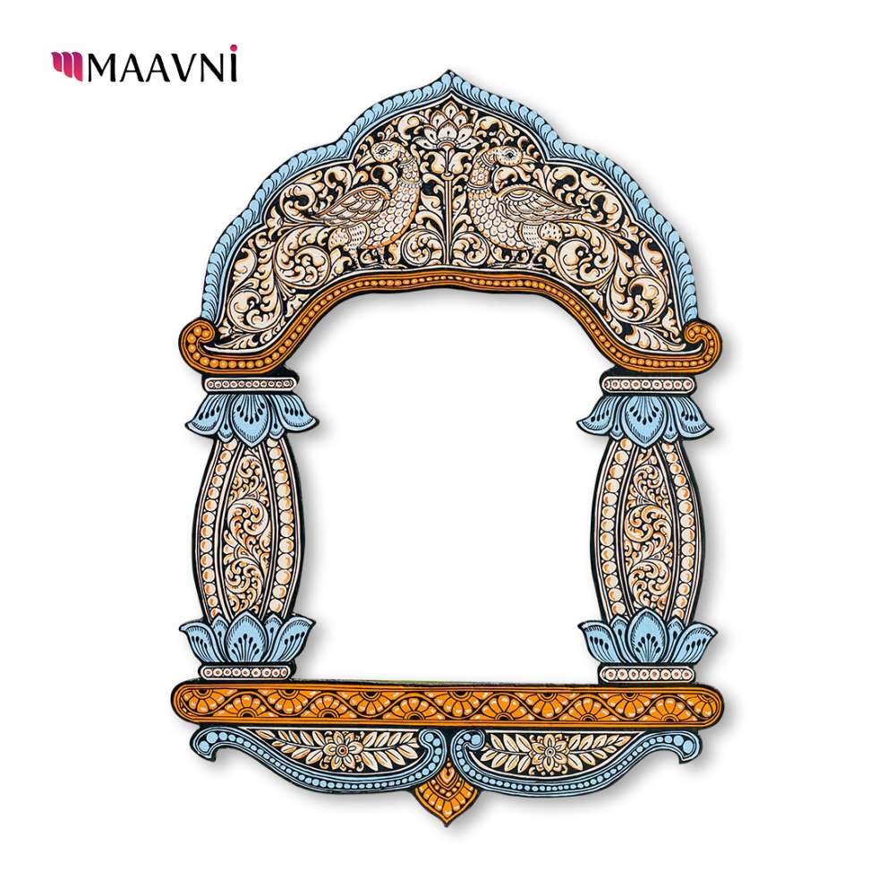 Hand-painted Pattachitra Peacock Theme Jharokha By Decor by Maavni
