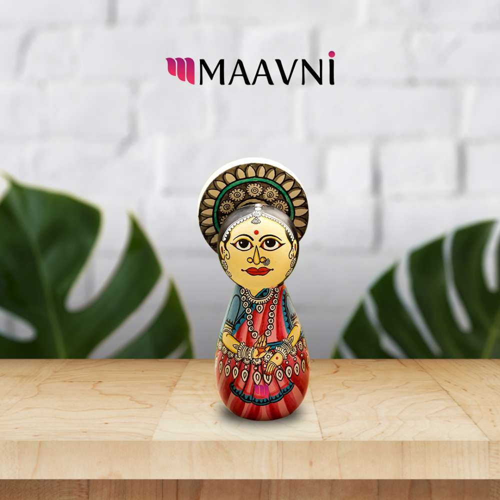 Hand-painted Pattachitra Odishi Doll Saree Blouse by Maavni