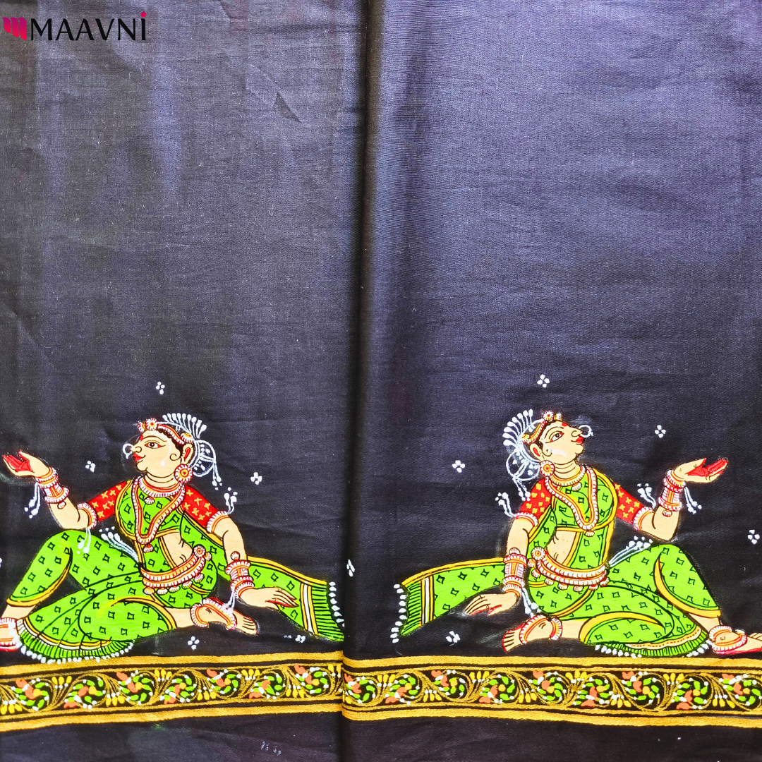 Hand-painted Pattachitra dancing lady Blouse