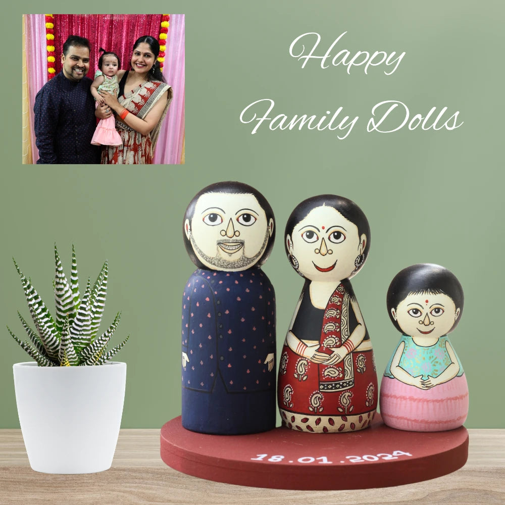Hand-painted Pattachitra Customized Family Dolls Decor by Maavni